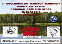 VI Ogólnopolski Maraton Karpiowy Karp Klub Bytom o Puchar Carp Fish Sport -  lista startowa